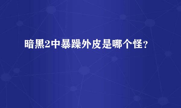 暗黑2中暴躁外皮是哪个怪？