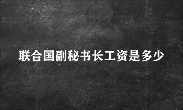 联合国副秘书长工资是多少