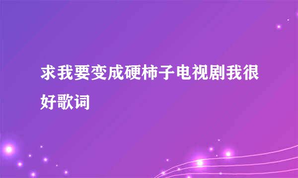 求我要变成硬柿子电视剧我很好歌词