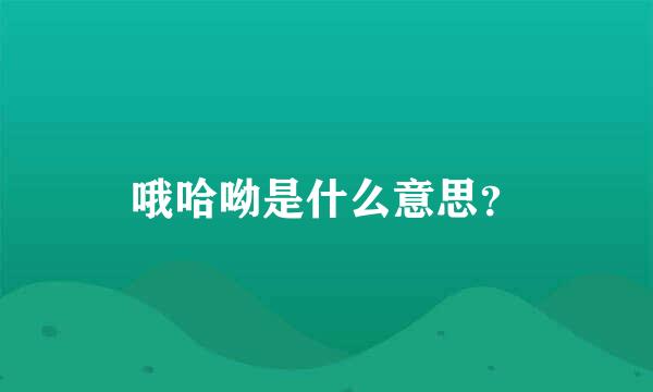 哦哈呦是什么意思？