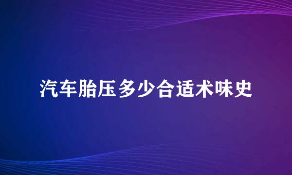 汽车胎压多少合适术味史
