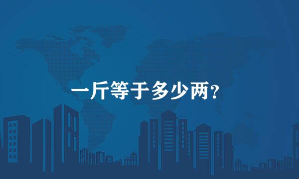 一斤等于多少两？