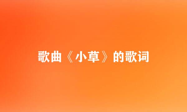 歌曲《小草》的歌词