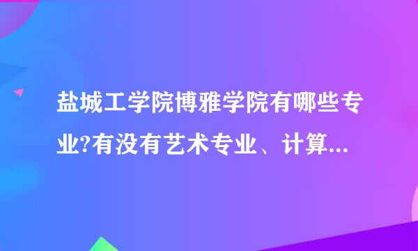 盐城工学院博雅学院有哪些专业?有没有艺术专业、计算机、多媒体、广告设计这些专业呢?