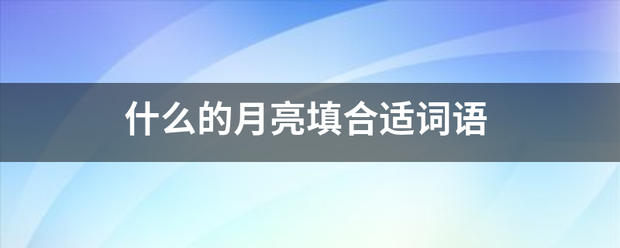 什么的月亮填合适词语