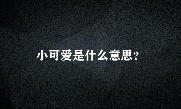 小可爱是什么意思？