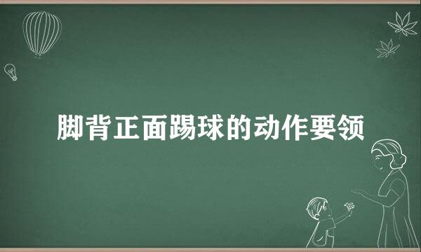 脚背正面踢球的动作要领