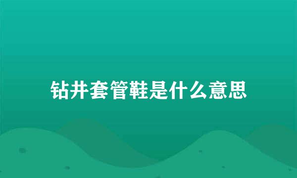钻井套管鞋是什么意思
