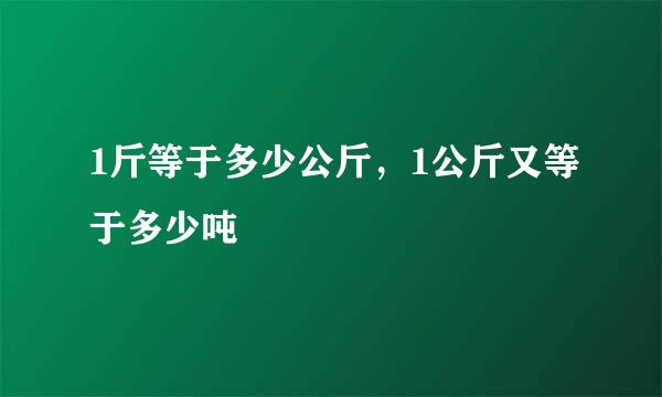 1斤等于多少公斤，1公斤又等于多少吨