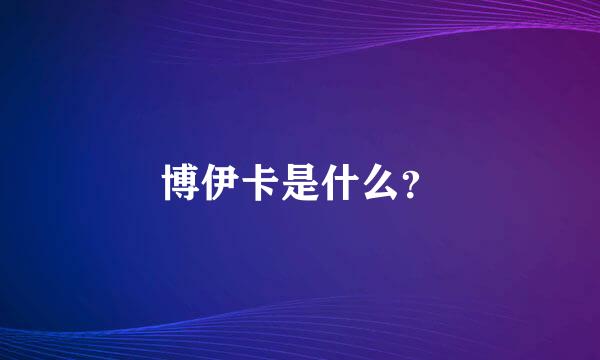 博伊卡是什么？