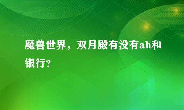 魔兽世界，双月殿有没有ah和银行？