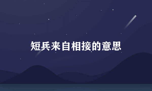 短兵来自相接的意思