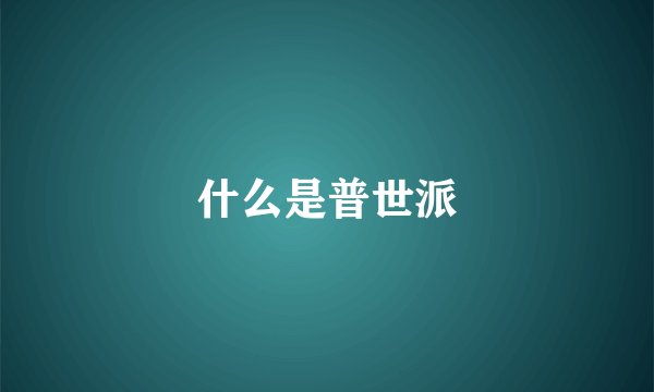 什么是普世派
