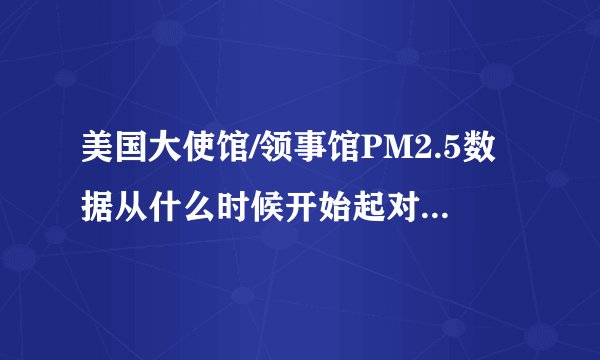 美国大使馆/领事馆PM2.5数据从什么时候开始起对公众公开的