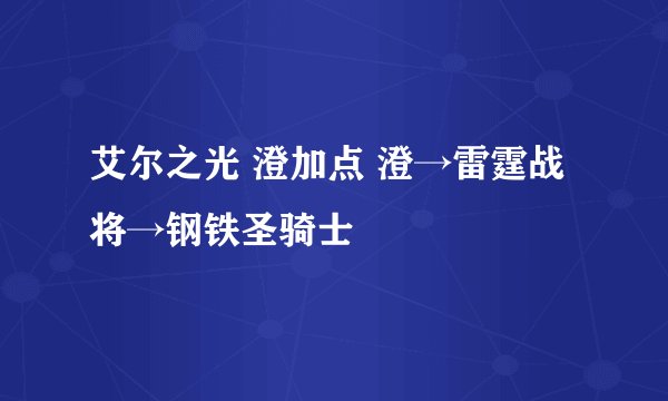 艾尔之光 澄加点 澄→雷霆战将→钢铁圣骑士