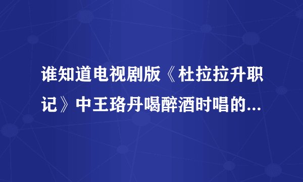 谁知道电视剧版《杜拉拉升职记》中王珞丹喝醉酒时唱的那首歌名字是什么？原唱是谁？（歌词是：都说你打错
