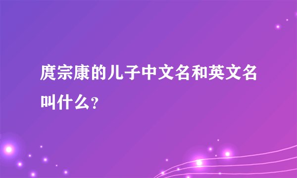 庹宗康的儿子中文名和英文名叫什么？