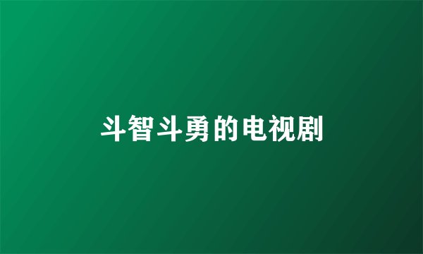 斗智斗勇的电视剧