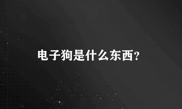 电子狗是什么东西？