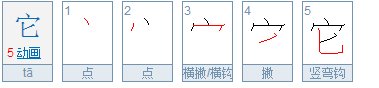 它字笔顺怎么写