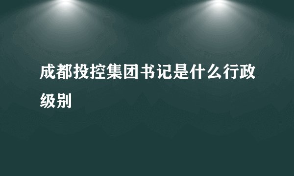 成都投控集团书记是什么行政级别