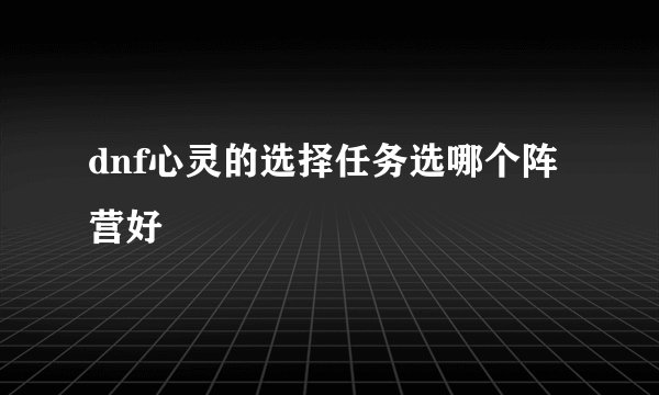 dnf心灵的选择任务选哪个阵营好