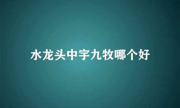 水龙头中宇九牧哪个好