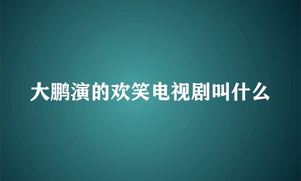 大鹏演的欢笑电视剧叫什么