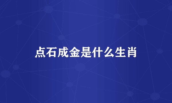点石成金是什么生肖