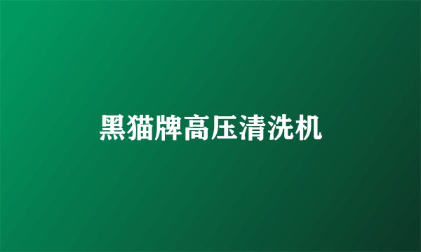 黑猫牌高压清洗机