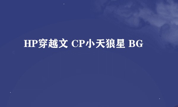 HP穿越文 CP小天狼星 BG