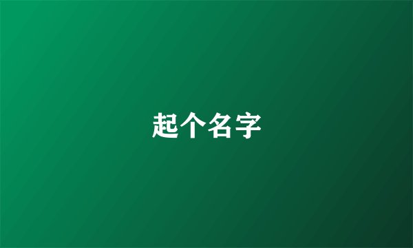 起个名字