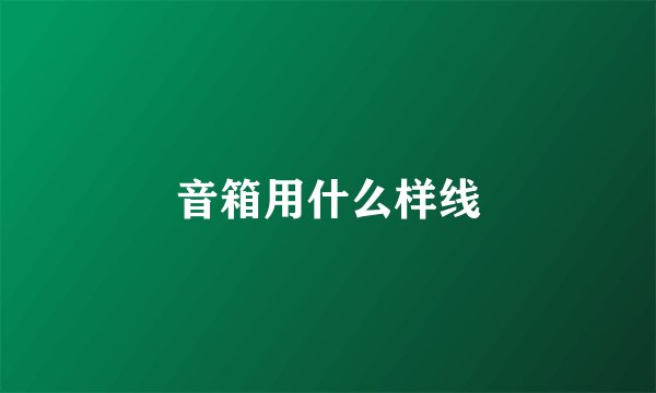 音箱用什么样线