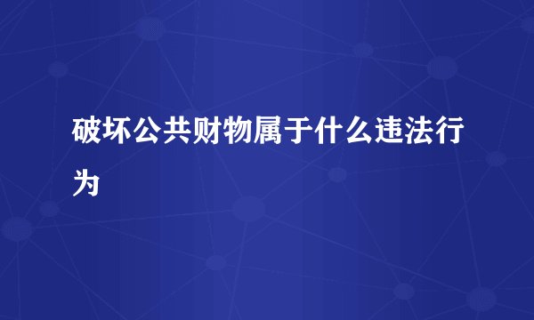 破坏公共财物属于什么违法行为