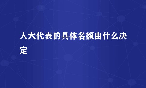 人大代表的具体名额由什么决定