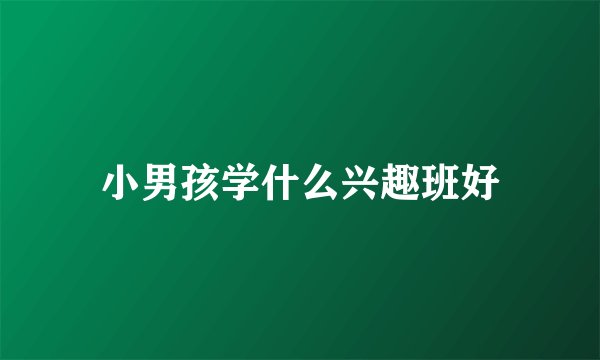 小男孩学什么兴趣班好