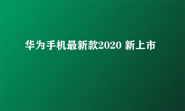 华为手机最新款2020 新上市