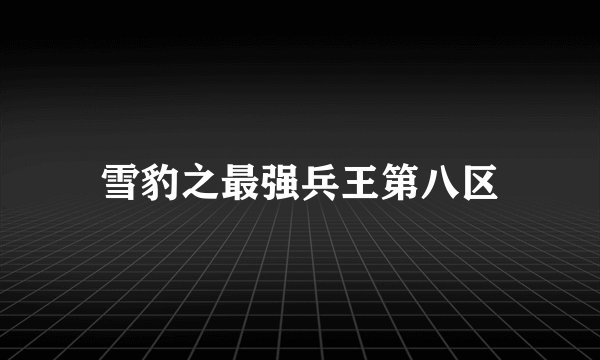 雪豹之最强兵王第八区