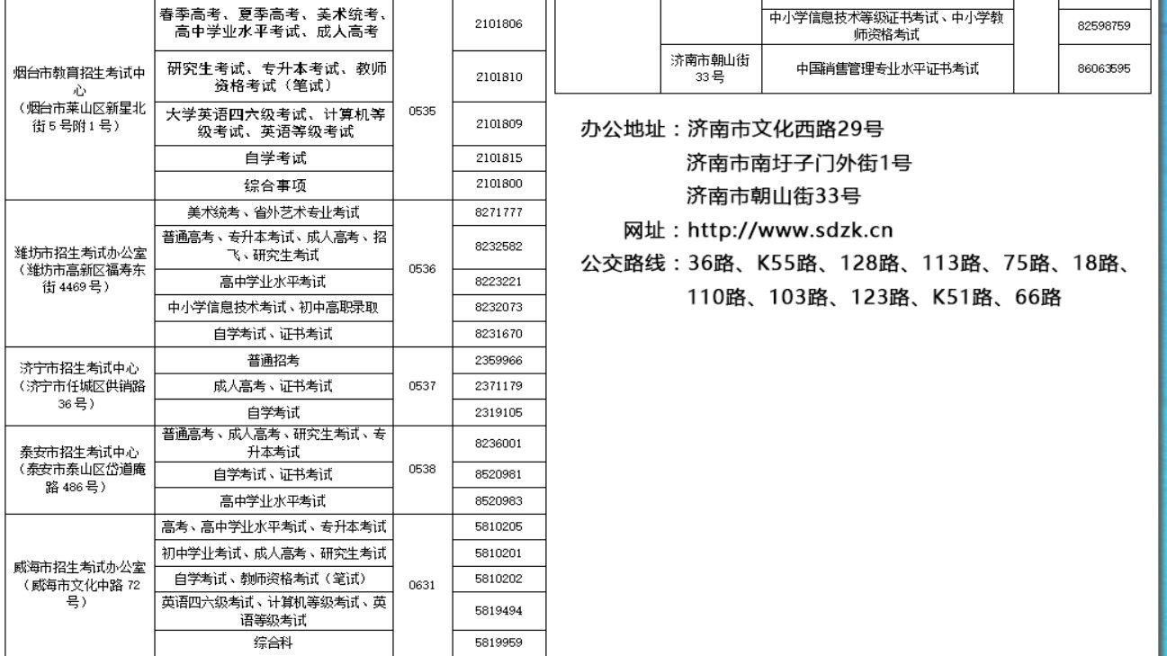 山东省教育招生考试院电话