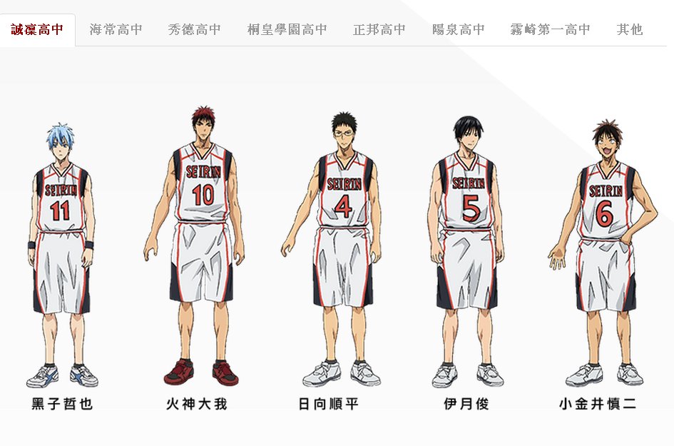 帝光中学。诚凛高校，海常高校，秀德高校，桐皇学园，阳泉高校，洛山高校，雾崎第一高校。这一些学校里面