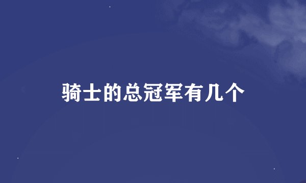 骑士的总冠军有几个