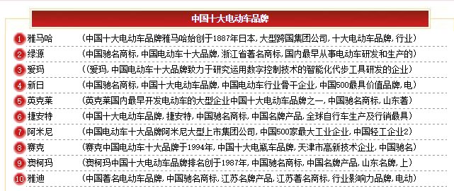 电摩哪个品牌好