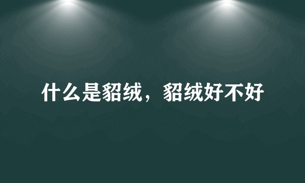 什么是貂绒，貂绒好不好