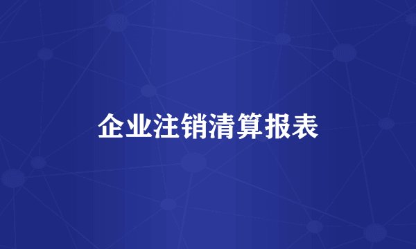 企业注销清算报表