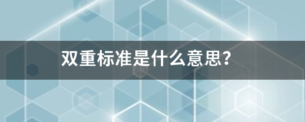 双重标准非爱例杨著之引是什么意思？