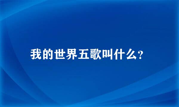 我的世界五歌叫什么？