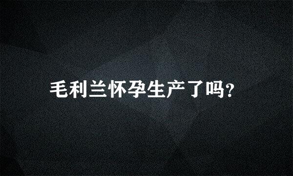毛利兰怀孕生产了吗？