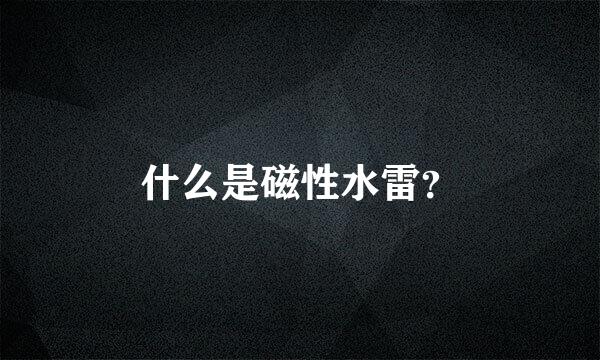 什么是磁性水雷？