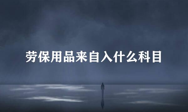 劳保用品来自入什么科目