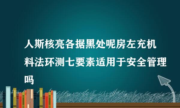 人斯核亮各据黑处呢房左充机料法环测七要素适用于安全管理吗